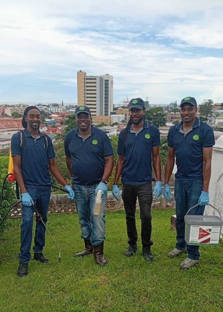 The JR Pest Control team on-site in Port of Spain